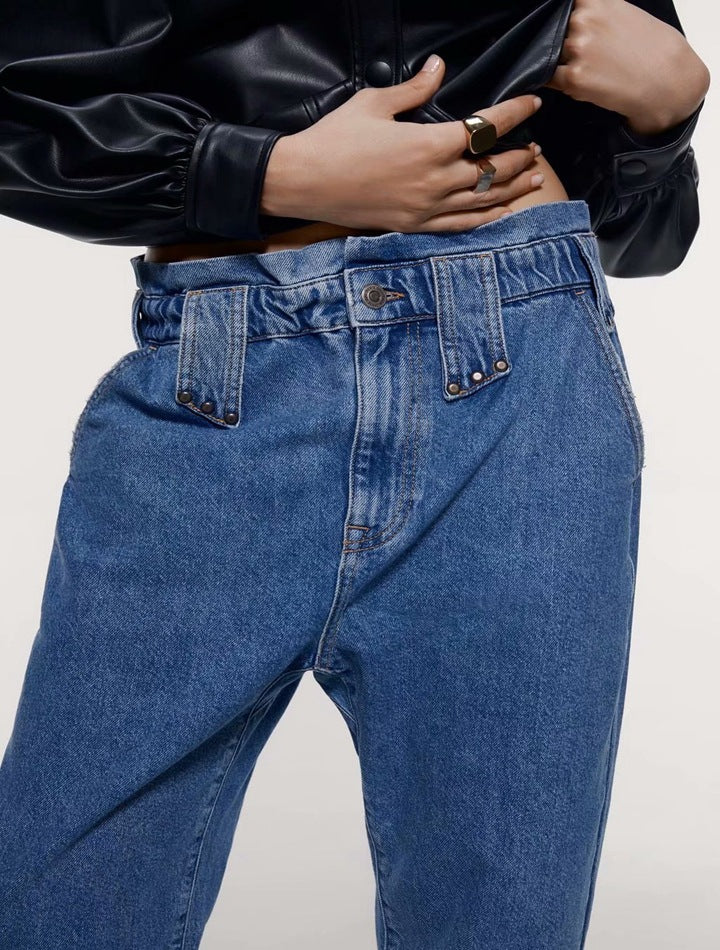 Women's Harem Pants With Paper Bag Waist Loose Jeans