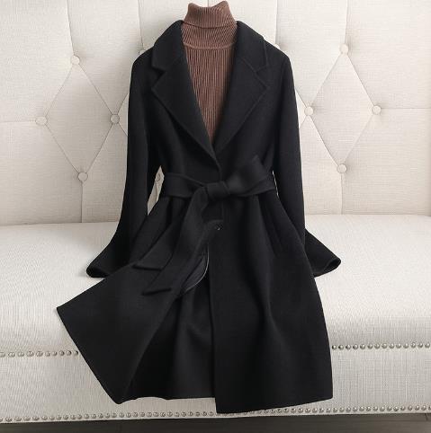 Autumn And Winter Double-faced Woolen Goods Cashmere Coat Small-sized Woolen Coat