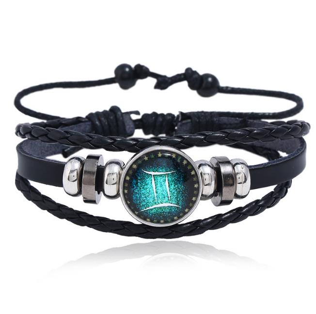 Twelve Constellations Bracelet for Men and Women Jewelry Handrope Chaozhou Nocturnal Personality Hand String for Couple''s Bracelet Birthday Gift
