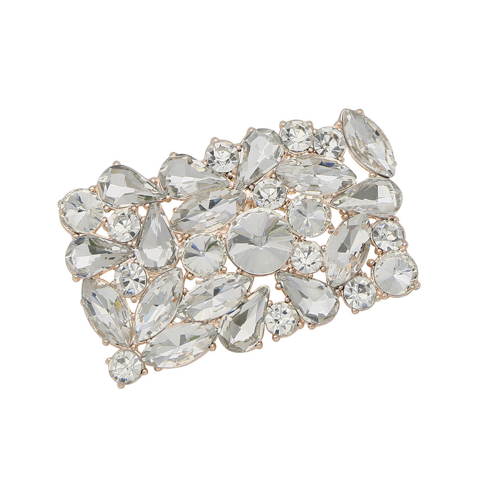 Cross-border Crystal Shoe Buckle Detachable Shoe Flower High Heels Decorations DIY Single Shoes Sandals Shoe Accessories Metal Shoe Clip