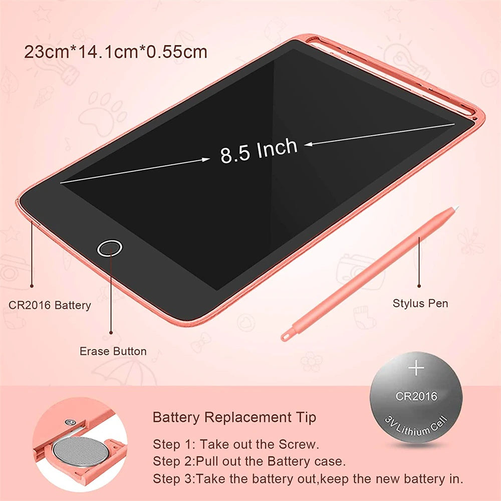 8.5 Inch Writing Tablet Doodle Board Electronic Drawing Tablet Drawing Pad for Kids Educational Learning Kids Toy Gift