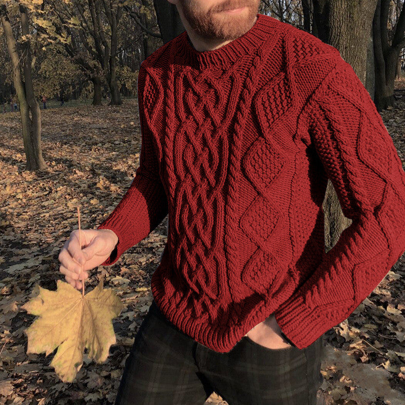Plus Size Casual Knitted Sweater Men's Shirt Autumn And Winter