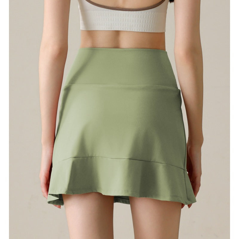 Nylon Petal Sports Short Skirt for Women with Inner Lining for Anti Glare Fitness Half Tennis Pants Skirt for Summer