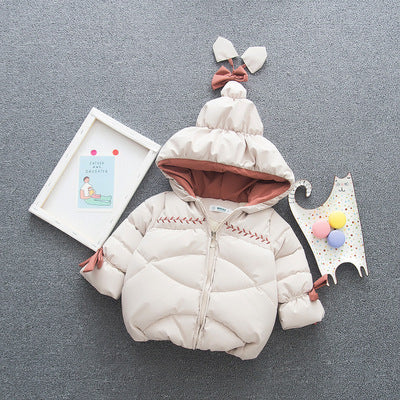 High Quality Baby Girl Bow Tie Hooded Cute