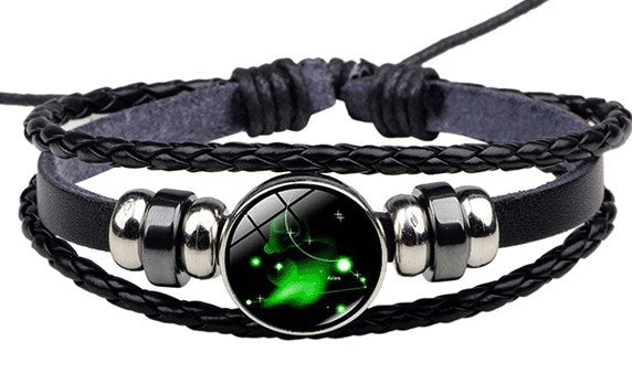 Twelve Constellations Bracelet for Men and Women Jewelry Handrope Chaozhou Nocturnal Personality Hand String for Couple''s Bracelet Birthday Gift