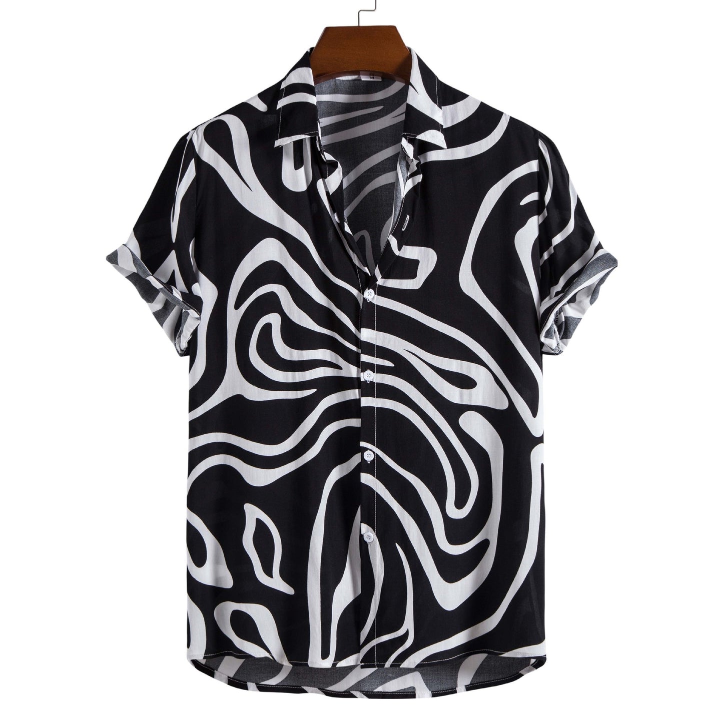 Cross-border Foreign Trade Summer New Large Size Men's Casual Fashion 3D Digital Printing Short-sleeved Shirt for Men