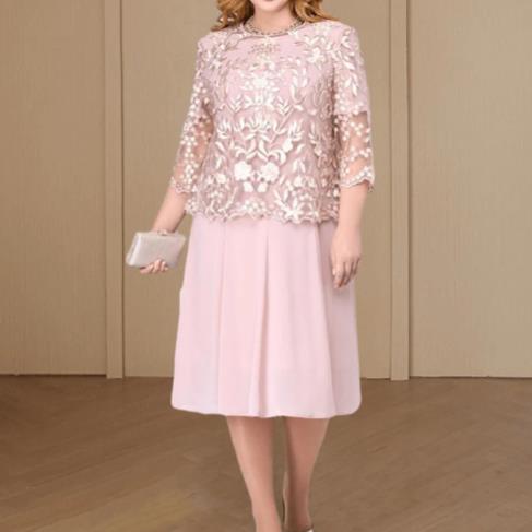 Elegant Plus Size Dress with Lace