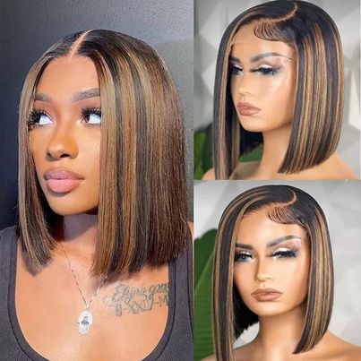 10A grey piano 13*4 frontal Piano Bob Wig 100% Human Hair