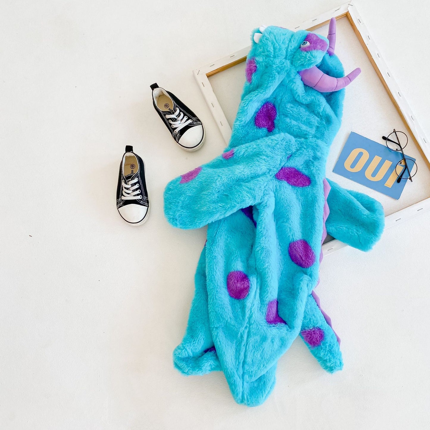 Hair Strange Clothes Internet Popular Autumn and Winter Clothes Baby Clothes Cute Baby Animal Clothes Dinosaur Jumpsuit Climbing Clothes Pajamas
