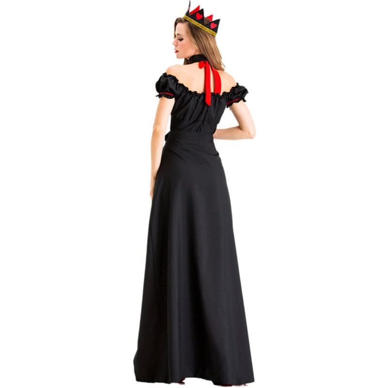 Wholesale European and American Halloween cosplay Hearts Princess Queen Alice in Wonderland Red Queen Dress