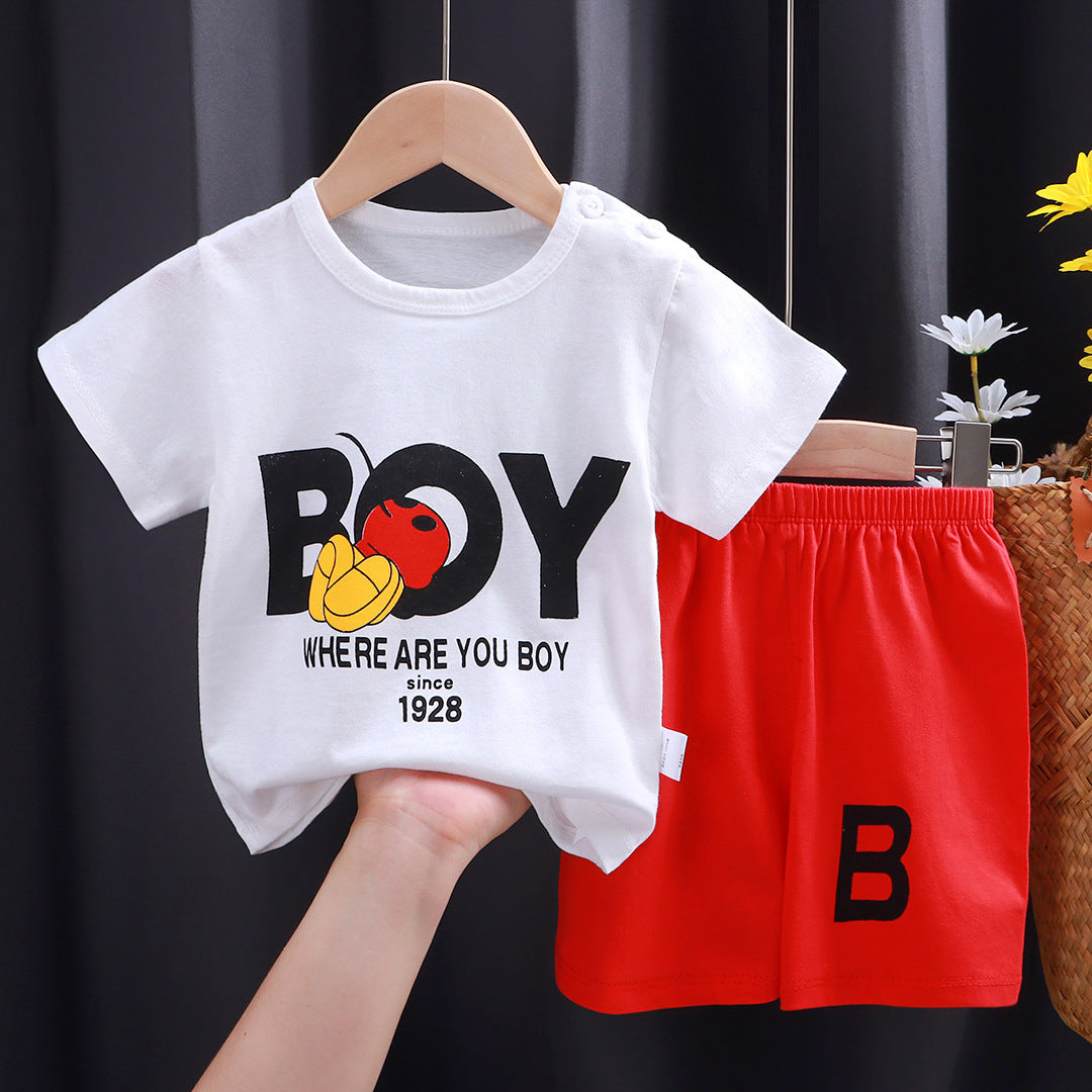 Summer Baby Kids Short Sleeve+Shorts Baby Boy Fashion Clothing Set Baby Girls Lovely Outfits Dresses