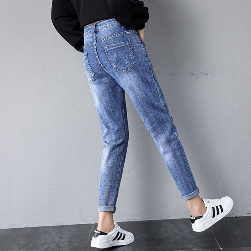2022 Spring Autumn Women Jeans Denim Pants Fashion High Waist Harem Pants Female Trousers Streetpants P295