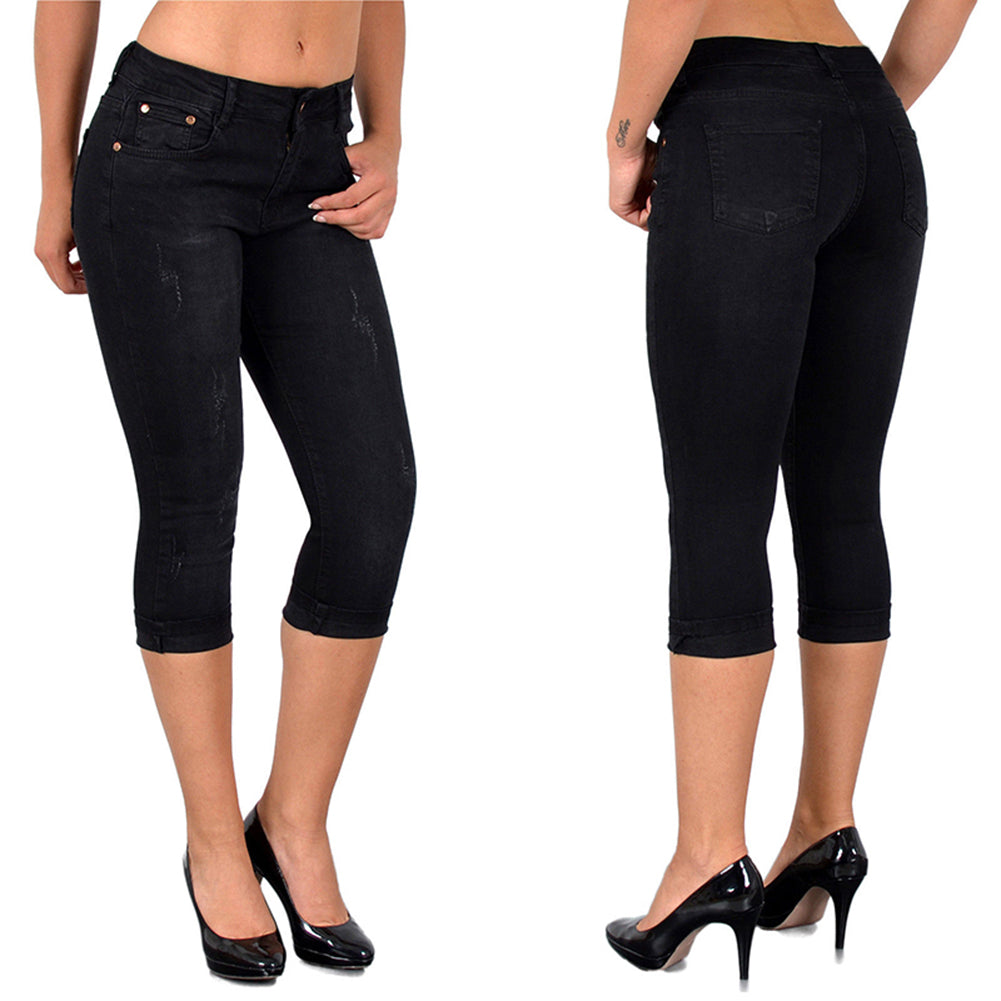 Cropped denim pants