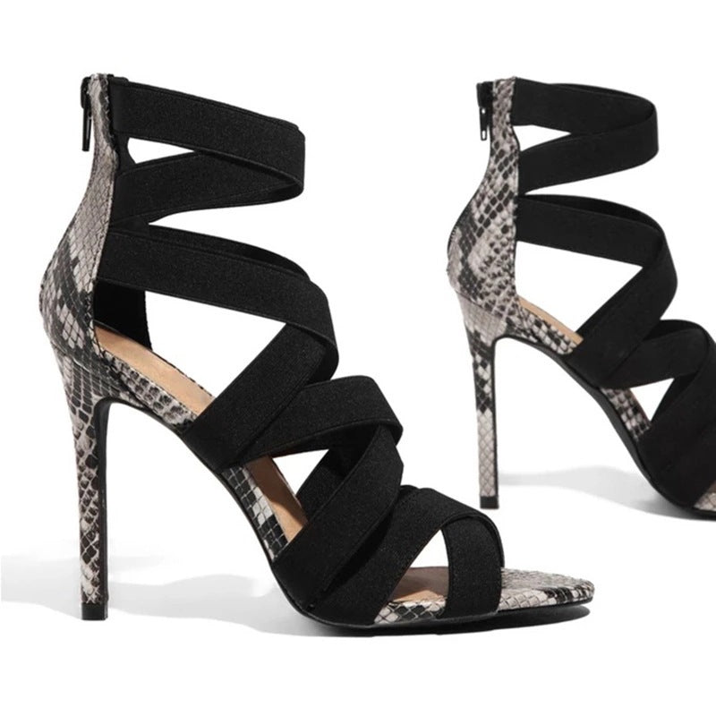 Female Shoe Buckle Summer High-heeled Sandal for Women High Heel Girls Comfort New Fashion Strap Peep Toe Open Shoes