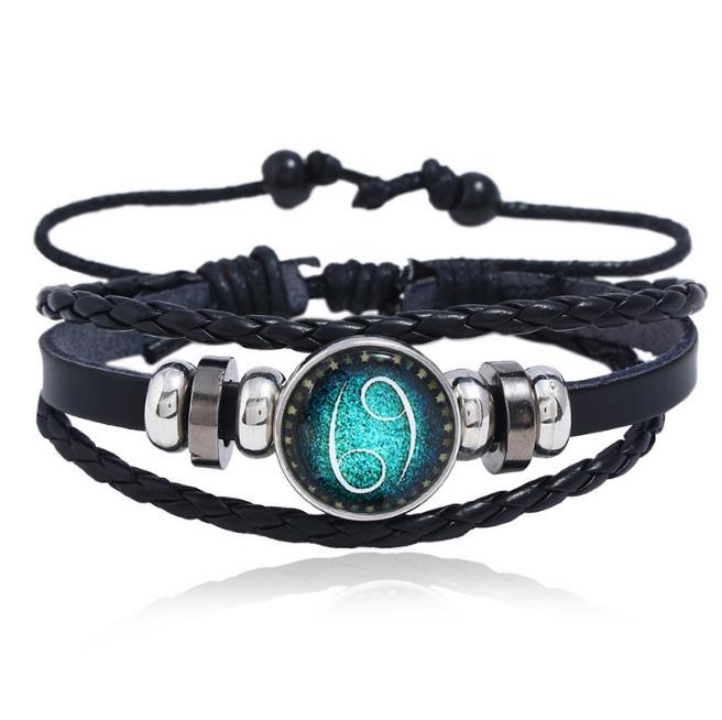 Twelve Constellations Bracelet for Men and Women Jewelry Handrope Chaozhou Nocturnal Personality Hand String for Couple''s Bracelet Birthday Gift