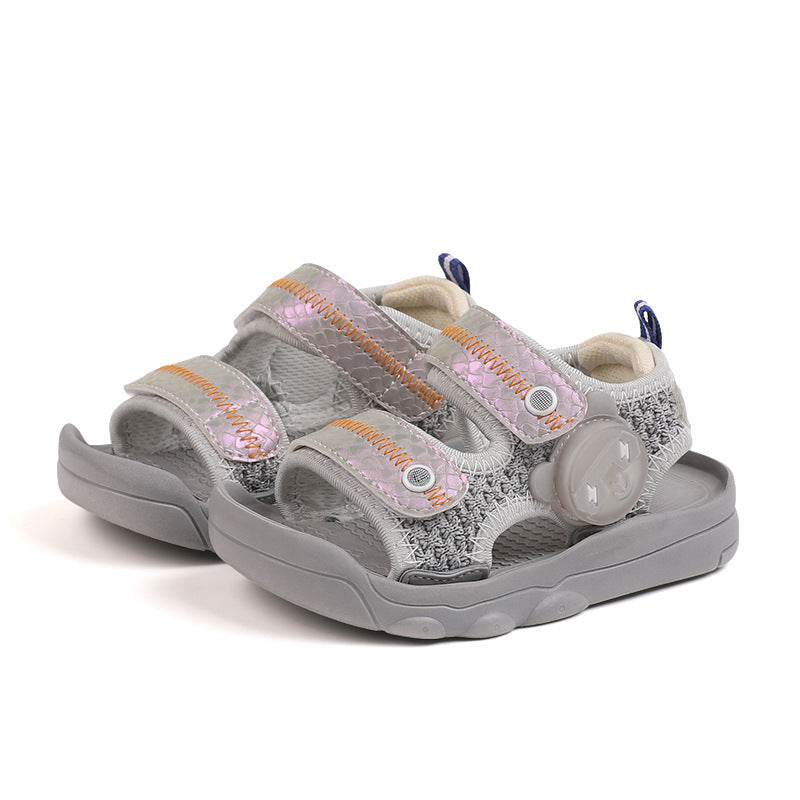 Lala Pig Summer Male Baby Functional Walking Shoes Female Baby Soft Bottom Sandals Children\'S Light Shoes