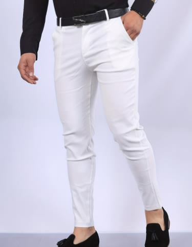 Willem - Witte Dress Up Pants/Men's solid color trousers (one pair)