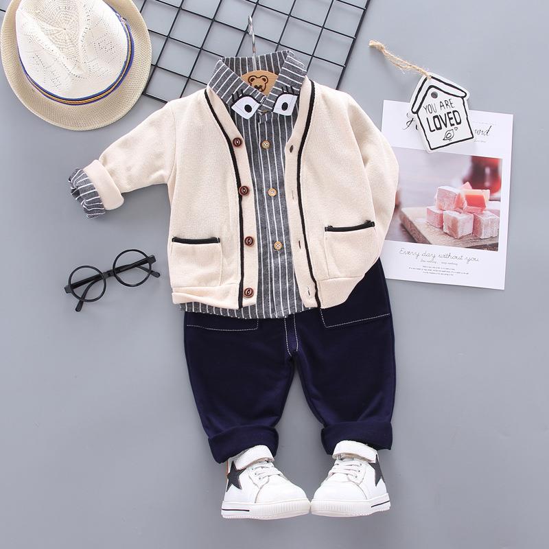 Children's sweater casual three-piece suit