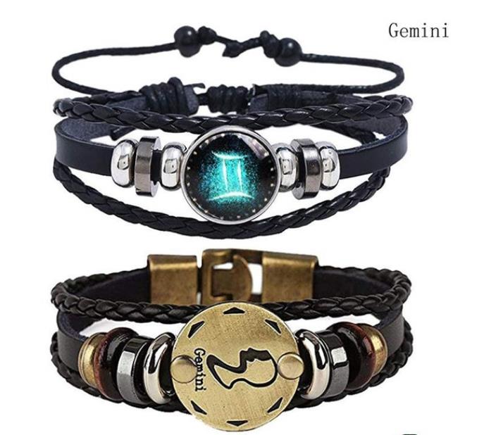 Twelve Constellations Bracelet for Men and Women Jewelry Handrope Chaozhou Nocturnal Personality Hand String for Couple''s Bracelet Birthday Gift