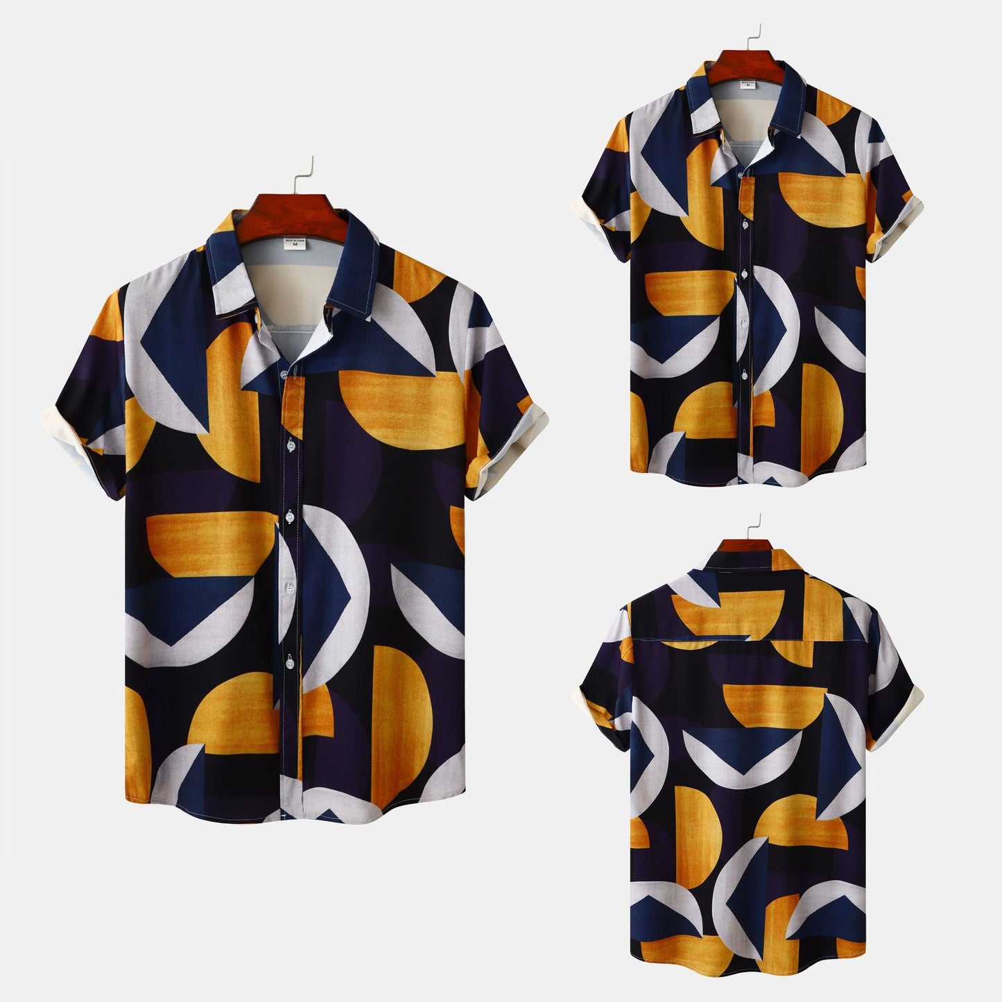 Cross-border foreign trade 2023 new European size men's floral printing design European and American style short sleeve beach vacation shirt men