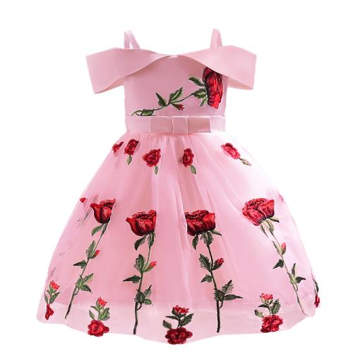 Flower girl flower fairy dress children's wedding dress princess dress mesh word shoulder set lace girl dress
