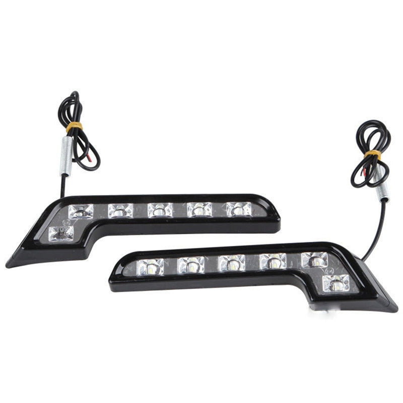 12V L Shape Driving Light Daytime Running Fog Light Durable Waterproof Car LED Light 6LED DRL Light Bar for UTV Car Truck