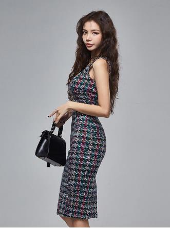 Belted woven dress
