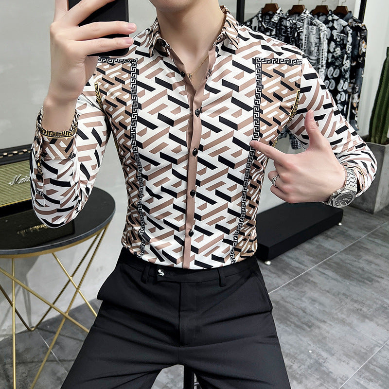 New Shirts Digital Printing Shirt Men's Personalized Printing Long-sleeved Shirts