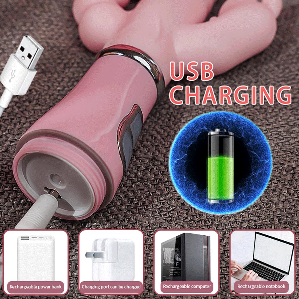 Charging love rabbit vibration massage rear court female sex masturbator three-pronged vibrator foreign trade adult products