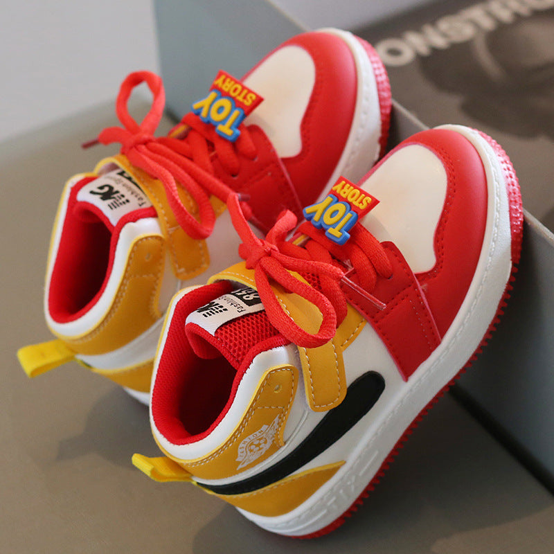 A generation of children's sports shoes 2024 spring boys casual board shoes high cartoon girls online red shoes baby