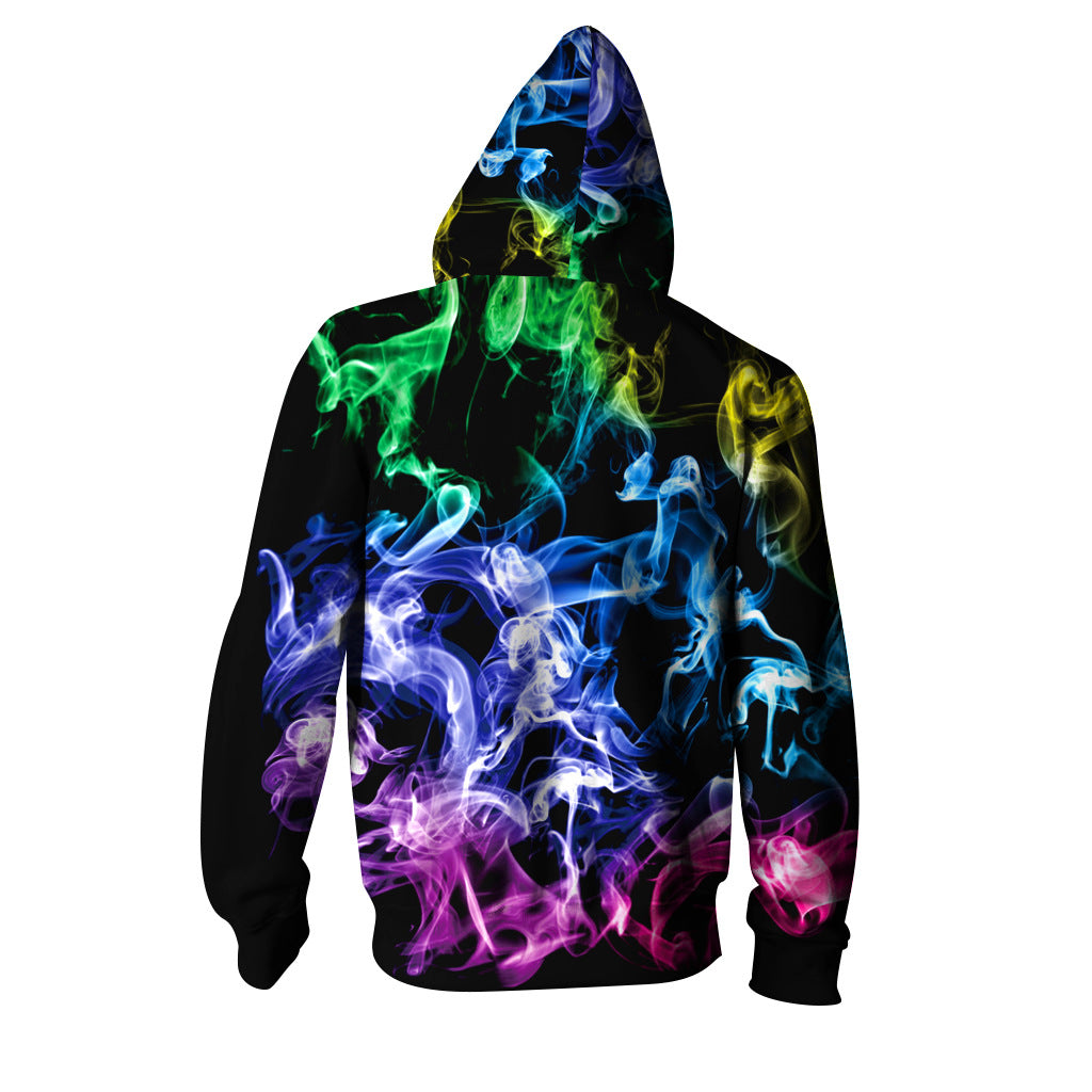 Starry sky zip photoelectric hooded sweater
