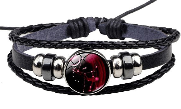 Twelve Constellations Bracelet for Men and Women Jewelry Handrope Chaozhou Nocturnal Personality Hand String for Couple''s Bracelet Birthday Gift