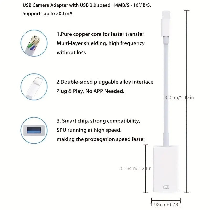 Suitable for Apple OTG Adapter Mobile Phone External U Disk Mouse Keyboard Hard Disk Lightning to USB Converter