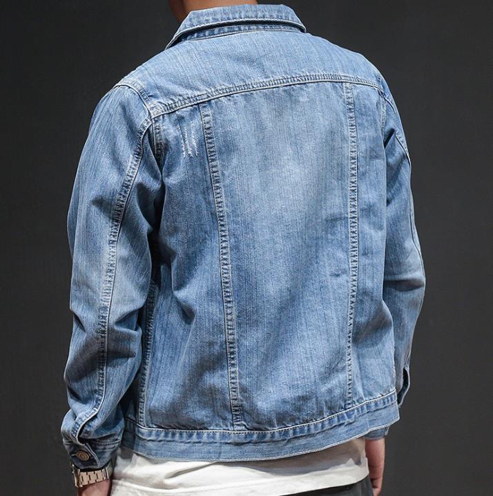 Spring and autumn period and the new men trend in 2020 Joker denim jacket Fashionable jean jacket lapel pure color