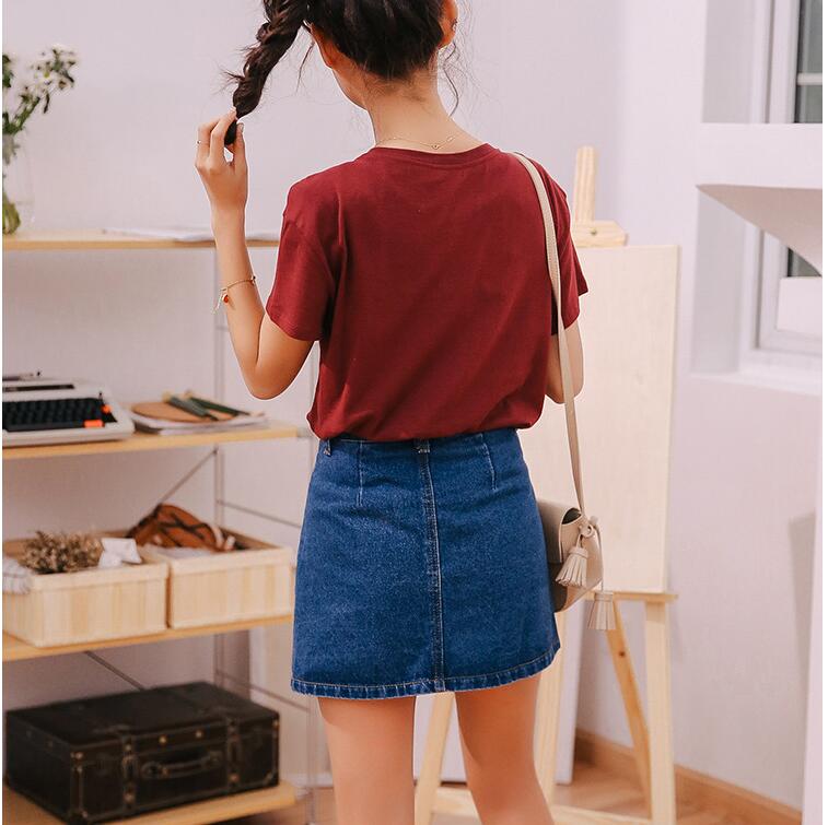 Denim Skirt High Waist A-line Mini Skirts Women 2020 Summer New Arrivals Single Button Pockets Blue Jean Skirt Style Saia Jeans