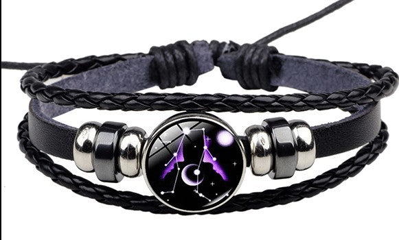 Twelve Constellations Bracelet for Men and Women Jewelry Handrope Chaozhou Nocturnal Personality Hand String for Couple''s Bracelet Birthday Gift