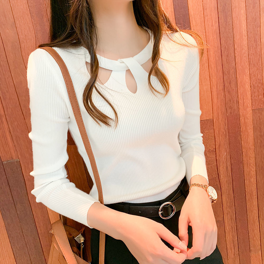 New autumn and winter Korean slim sexy pullover sweater slim base knit sweater for women, Korean slim sexy pullover sweater, slim base knit sweater for women
