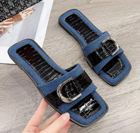 Buckle Trim Open Toe Sandals