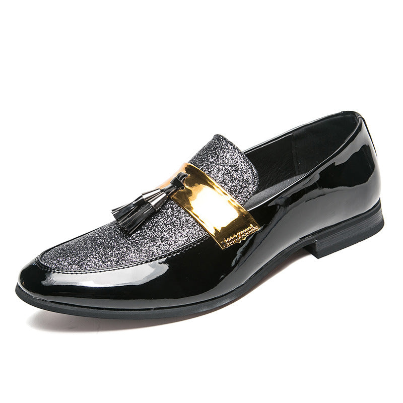 Hairstylist Male Shoe Club Pointed Tassel Foot Pedals Small Leather Shoes