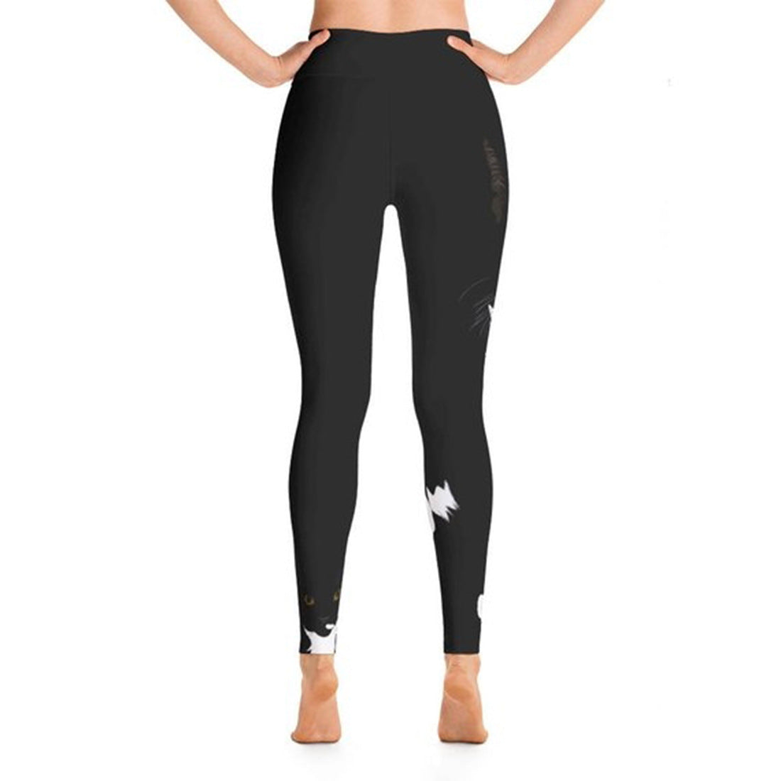 Black cat cropped pants
