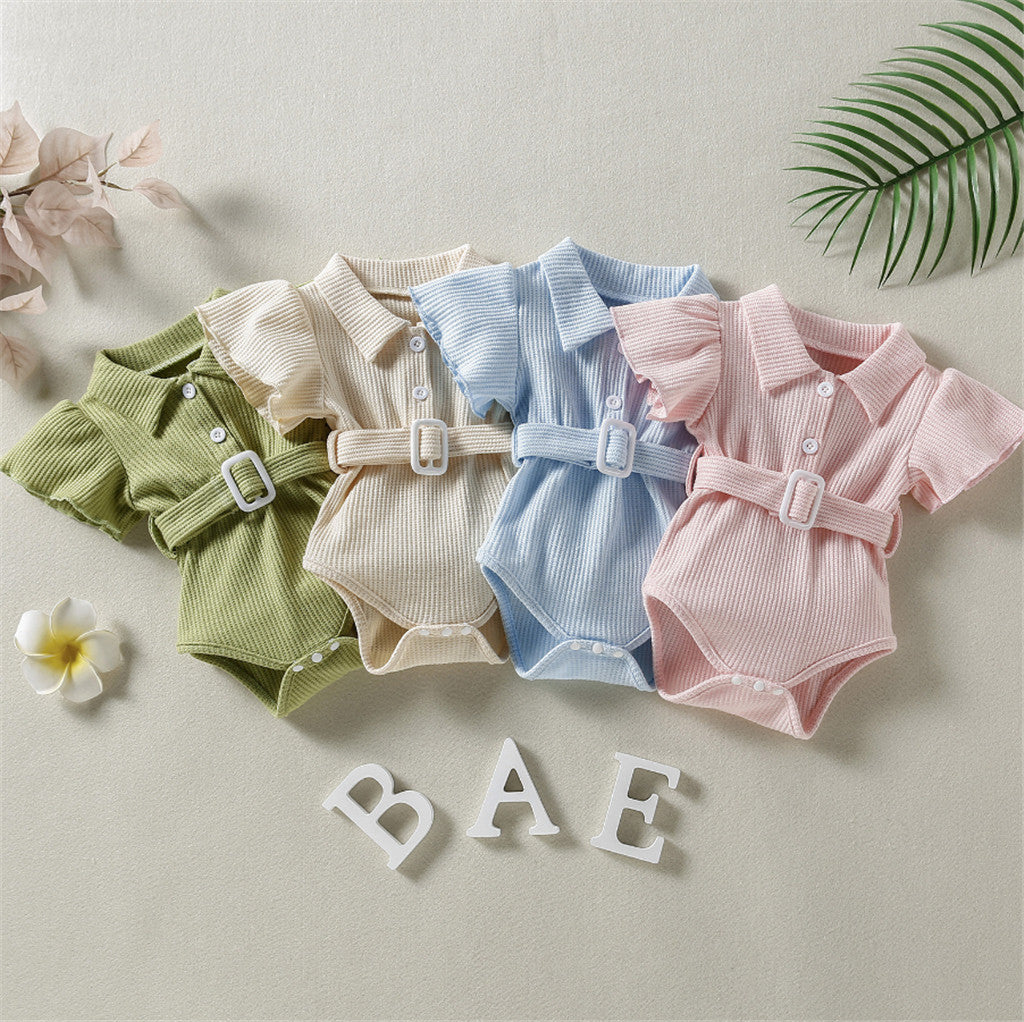 Baby One Piece Belt Romper