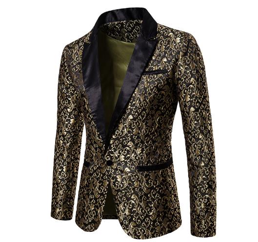 2020 autumn and winter new men's casual formal suit jacket foreign trade youth men's men's floral suit wholesale