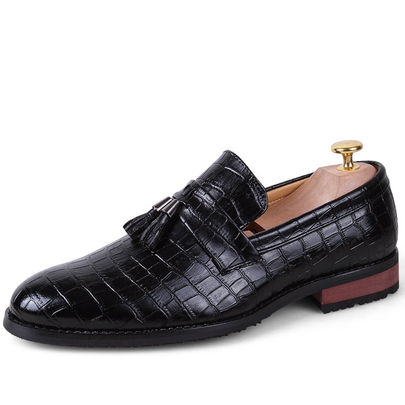 Korean Style Men's Hair Stylist Pointed Leather Shoes Tassel