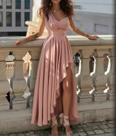 2020new Europe and America cross-border mopping evening dress long skirt round neck sleeveless big swing lace dress women's wholesale