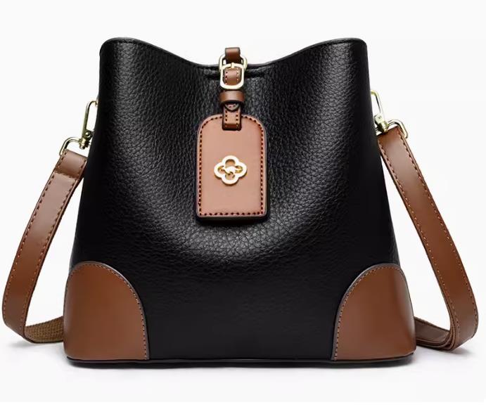 Spliced bucket mom bag, Tongle versatile high-end crossbody bag