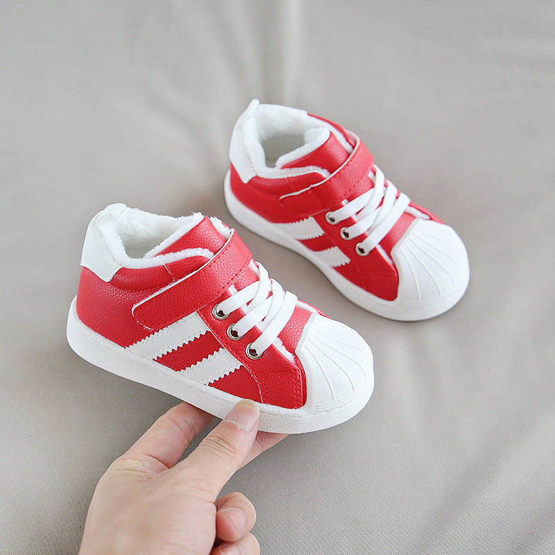 Shell-toe non-slip toddler shoes with Velcro for men and women