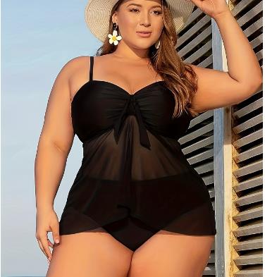 Two Piece Solid Hue Tankini Maternity Swimsuit