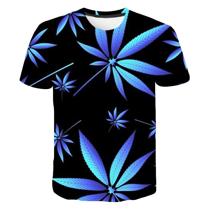 Men Casual Hawaiian Short Sleeve Printed T Shirt