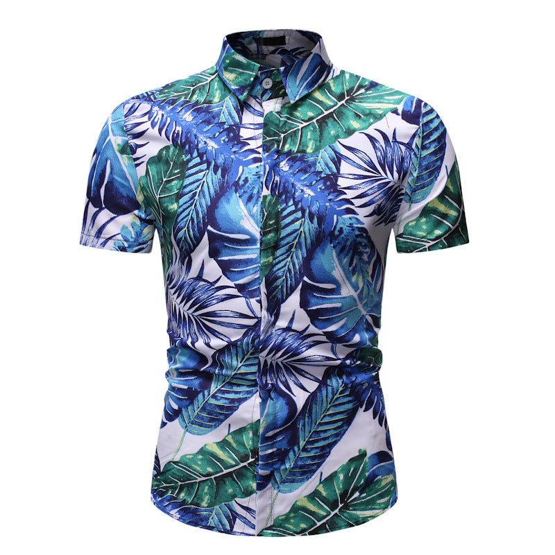 Casual short sleeve flower shirt