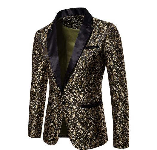 2020 autumn and winter new men's casual formal suit jacket foreign trade youth men's men's floral suit wholesale